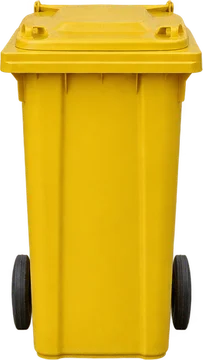 Gelbe Wertstofftonne, symbolisches, KI-generiertes Bild